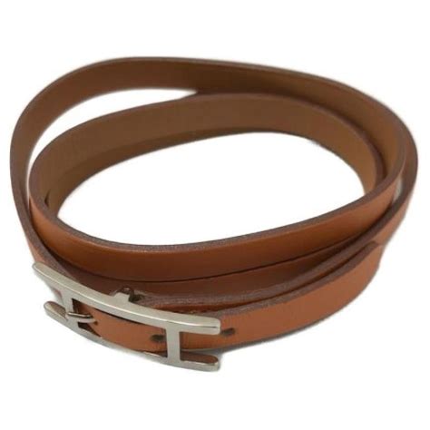 [Japan Used Bracelet] Hermes Api3 Bapi Bracelet M Leather 